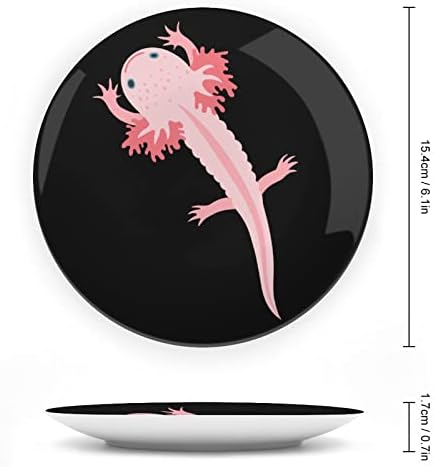 Placas decorativas de ossos de cerâmica axolotl com ornamentos pendurados em pratos de jantar