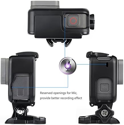 Caixa de alojamento de montagem em quadro para a GoPro Hero 5/6/7 Câmera de ação preta - estojo de proteção com fivela