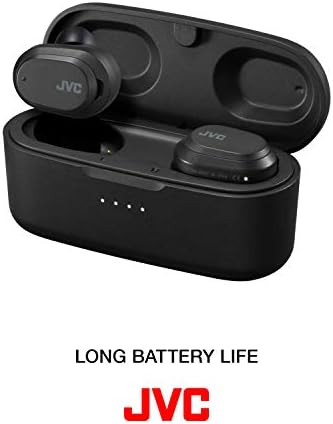 JVC HAA50TB verdadeiramente sem fio fones de ouvido cancelando os fones de ouvido com espuma de memória, 32h Battery Life com caixa de carregamento, toque e conversa, Bluetooth 5.0, controle do sensor de toque, IPX4 à prova d'água, preto