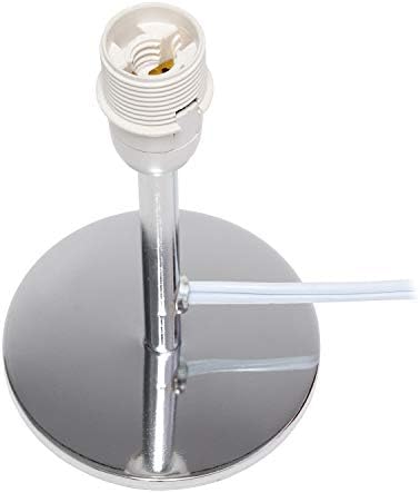 Designs simples lt2061-wht mini lâmpada de mesa de tecidos em ângulo cromado, branco