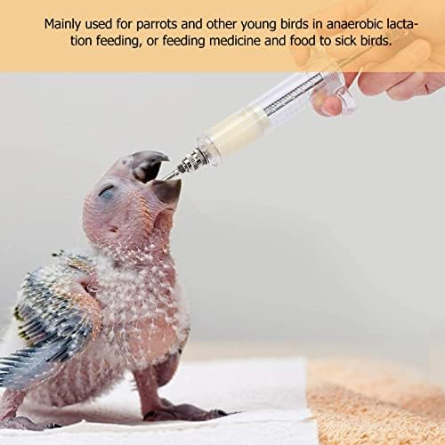 Ultechnovo 1 conjunto pássaros que alimentam a seringa Tubos de alimentação de papagaio para alimentação manual seringa