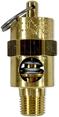 Brass, válvula de alívio de pressão de segurança industrial de 1/8 NPT, feita nos EUA