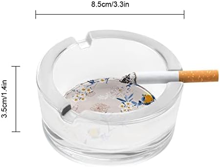Cinzelos para cigarros Cranes japoneses Padrão Crystal Glass Cinza Fumador de cinzas de cinzas para a mesa de escritório em