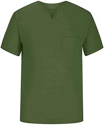 T-shirt de decote em V para fitness de coloração sólida casual de cor sólida