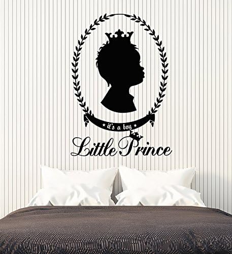 Quarto de decalque de parede de vinil quarto de crianças pequeno príncipe para garotas adesivos de coroa grande decoração