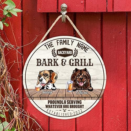 Engraçado de cão de cachorro placa de paletes de madeira redonda cabide de porta de estimação casca e grelha de madeira