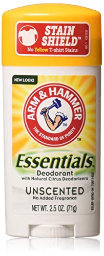 Arm & Hammer Essentials Desodorante sólido natural, sem perfume, 2,5 onças