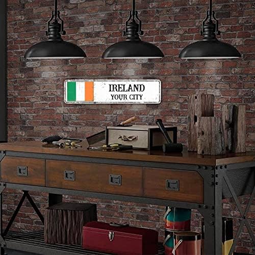 Irlanda Flag Street Sign Personalizou sua cidade Metal Metal Sign Irlanda Cidade natal Sinal para o bar Diner Pub