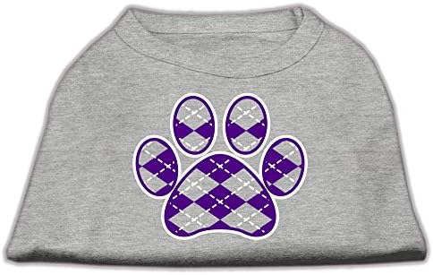 Argyle Paw Purple Design Print Dog Shirt Black Med