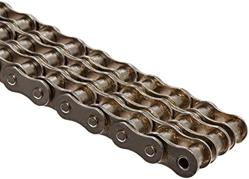 Tsubaki 100-3RB ANSI Roller Chain, Triple Strand, rebitada, aço carbono, polegada, 100 ANSI No., 1 1/4 Pitch, 3/4 de diâmetro do rolo,