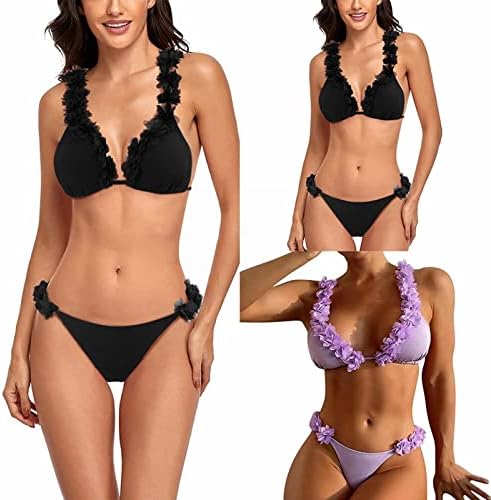 Roupa de biquíni acolchoada de biquínis para mulheres Flowerswimwear Triangle Triângulo Triângulo Biquíni Womens Cutout Bikini Top