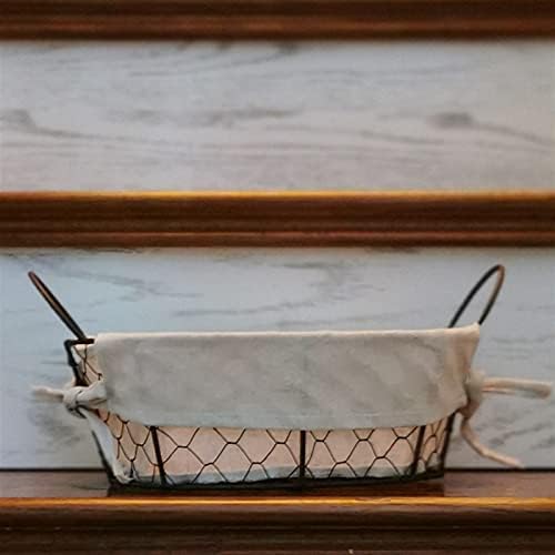Nórdicos Retro retro metal arame cesta de cesta de pó de piquenique bandeja de frutas alimentos pratos de pão cubra a cesta de armazenamento de alimentos de cozinha