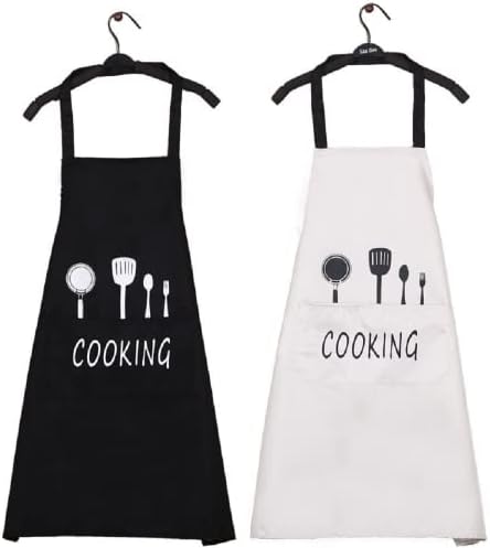 Avental de cozinha ajustável de 2 peças, avental de moda à prova de óleo doméstico, contém 2 avental de bolso para homens e