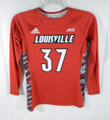 Womens Uni of Louisville Cardinals #37 jogo usado LS Red Jersey Lacrosse M DP3529 - jogo da faculdade usado