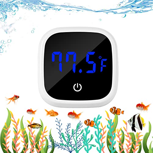 Termômetro de aquário LED Termômetro de peixe digital Termômetro com tela de toque iluminada, economia de energia e senor de temperatura precisa, termômetro para recipientes de vidro aquário, tanque de répteis
