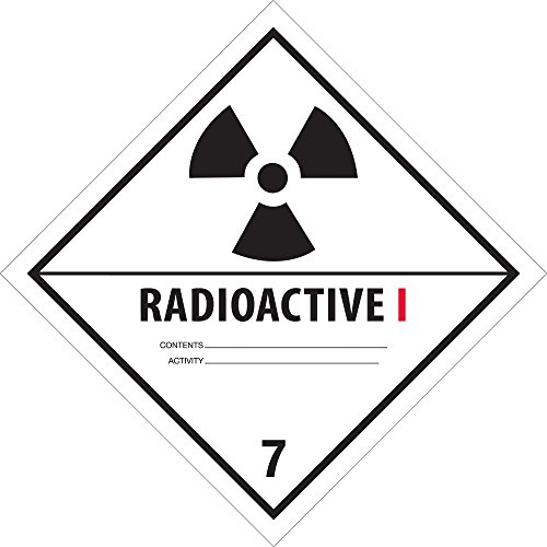 Etiquetas de fita Logic®, radioativo I , 4 x 4 , preto/branco/vermelho, 500/roll