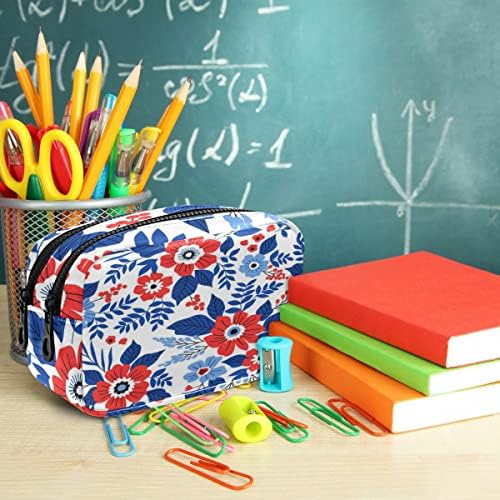 Caixa de lápis roxa de flores florais glaphy, bolsa de lápis de grande capacidade, bolsa de cosméticos portátil, para a faculdade de escritório escolar Traval