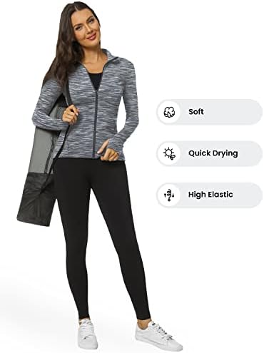 Jackets de treino de pele de cor de cores para mulheres com jaqueta de pista de corrida atlética completa com bolsos de ioga fit slim com orifícios de polegar