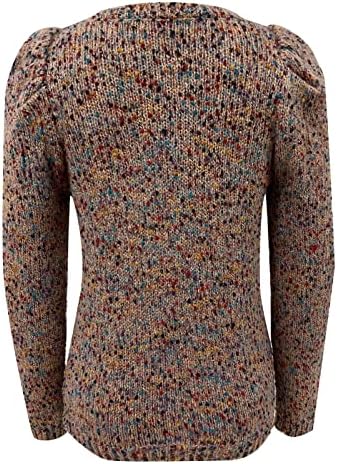Camisolas para mulheres V pescoço colorido de fio de malha de malha de túnica de manga comprida Blusa de inverno blusa