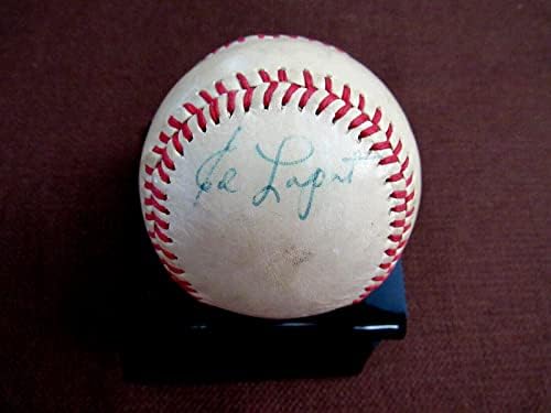 Eddie Ed Lopat 5x WSC New York Yankees assinado Auto Vtg Gu'ed Wilson Baseball JSA - Bolalls autografados