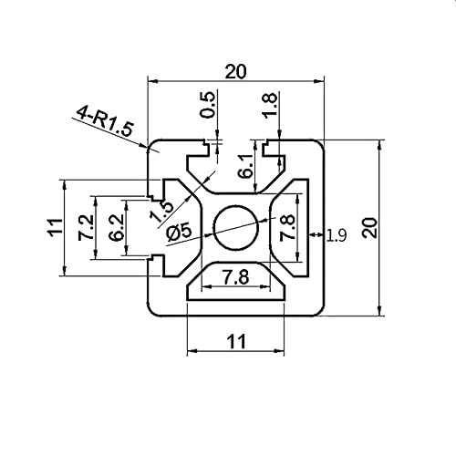 Coavoo 4 pacote 2020 t slot preto extrusão de alumínio 2 tampas 3 31,5 polegadas / 800 mm de comprimento, alumínio extrudado 20