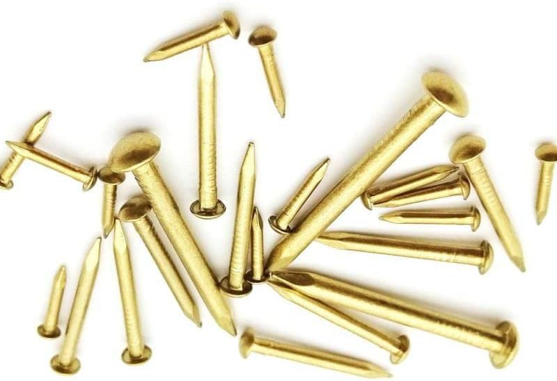10-100pcs de bronze diâmetro de bronze 1,2-3mm ferro pequeno pequeno tack de unha redonda para joias caixa de peito