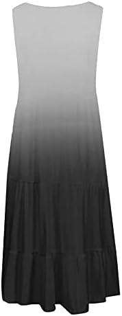 lcziwo feminino casual solto de verão gradiente de verão mangas vestidos plissados ​​na altura do joelho esconder