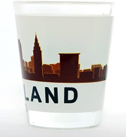 Cleveland Ohio Sunset Skyline Shot Glass