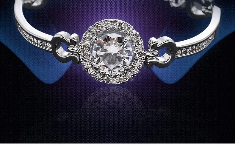 Pulseiras ajustáveis ​​clássicas para jóias de noiva de casamento pulseiras austríacas de cristal de cristal