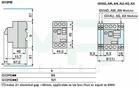 Uncaso 1PCS GV2-ME Série MPCB Protection Motor Disjuntor GV2 Protetor de protetor de proteção/interruptor de proteção