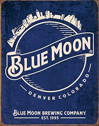 EMPRESAS DESPERIDADES Lua azul - logotipo do horizonte Retro Tin Sign - decoração de parede de metal vintage nostálgica