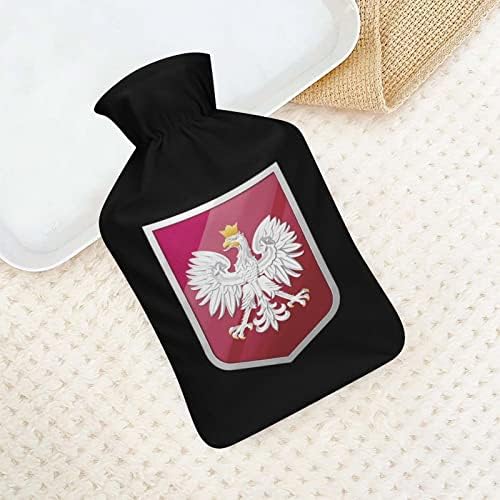 Bandeira polonesa Eagle3 Garrafa de água quente com tampa macia bolsa de água quente para os pés de mão aquecendo o ombro