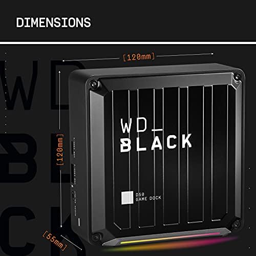 WD_BLACK 2TB D50 DOCK NVME SSD Solid State Drive, RGB com conectividade Thunderbolt 3, até 3.000 MB/S - WDBA3U0020BBK -NESN