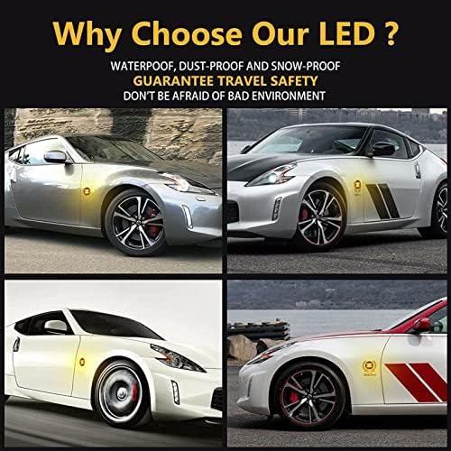 Gtinthebox Dinâmico Dinâmico Fumaça de fumaça LED LED LAVER LAMPER PARA 2009-2020 NISSAN 370Z Z34.2003-2009 350Z Z33 Turn Signal Fender Repeter Light ， 2pcs