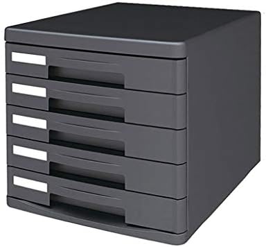 Armazes de Arquivo Caixa de Armazenamento da Desktop Drawer de plástico 5º andar preto, cinza