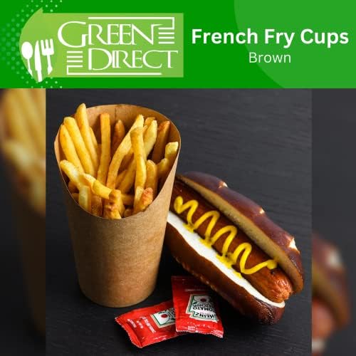 Marrom direto verde 16 onças. Papel descartável Fry Fry Cups | Charcuterie Cups Disponível French Fry Holder Pack de 100