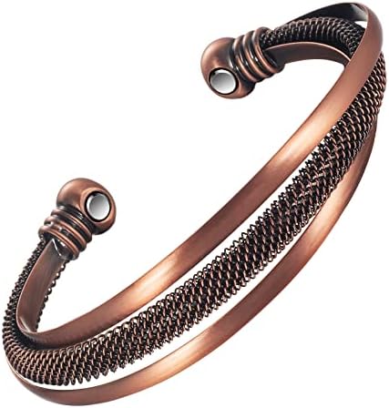 Pulseiras de cobre EnerCoppex para mulheres para artrite e articulações, pulseira de cobre terapia de alta potência Bracelets