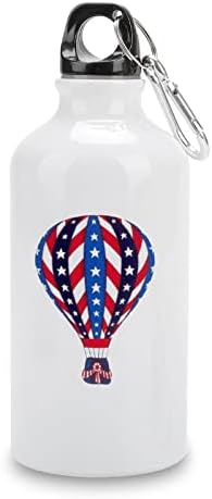 American Flag Hot Air Balão ostenta garrafas de água Alumínio isolado de vácuo reutilizável com tampas caneca para acampamento de bicicleta