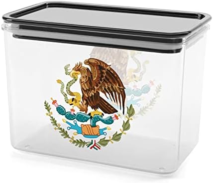 Brasão de armas México contêiner de armazenamento de alimentos plástico caixas de armazenamento transparente com tampa