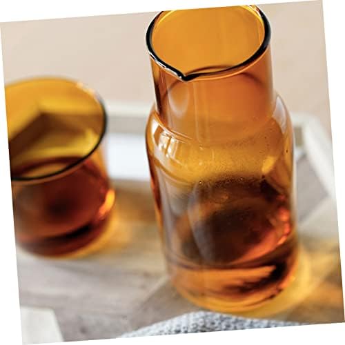 Luxshiny copos transparente canecas de café garrafas de vidro de vidro com tampas dispensador de enxaguatório bucal jart tampa para banheiro de decoração de água de água chaleira doméstica kettle kettle copo copo de copo 1 conjunto