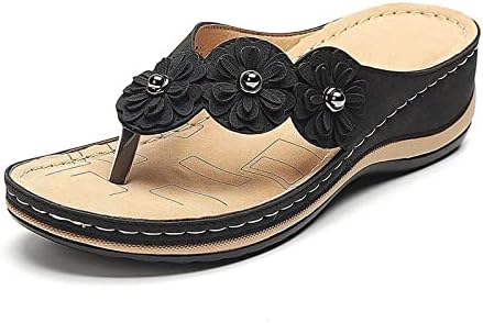 Flippers para mulheres Moda Padrão de Flor Sandals de verão Arco de verão Apoie slides ortopédicos sandálias chinelos de chinelos