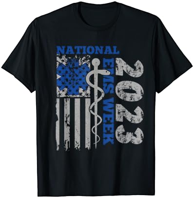 T-shirt National EMS Week 2023 Sinalizador de Emergência dos EUA