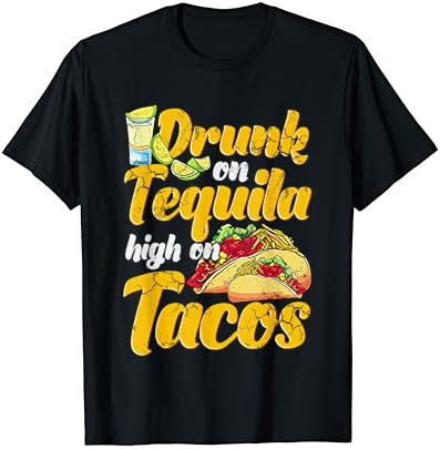 Bêbado em tequila no alto da camiseta de tacos Cinco de Mayo México México
