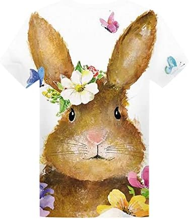 Camisas de Páscoa para mulheres Teas gráficas de coelho