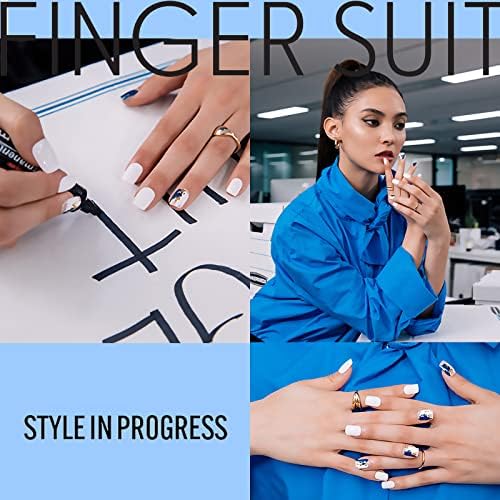 Caixão de Finger Suit de traje de dedo 40pcs, unhas falsas quadradas para mulheres projetadas para os dedos, as unhas