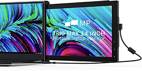 Monitor portátil de trio max pixels móveis, 14 '' Full HD IPS Dual Triple Monitor para laptops, USB C/USB Uma tela portátil alimentada,