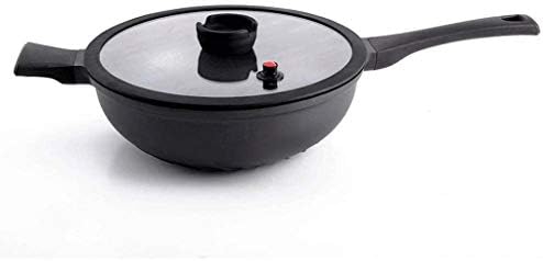 GYDCG Black Wok antiaderente pan wok doméstico sem fumo sem fumo fogão a gás