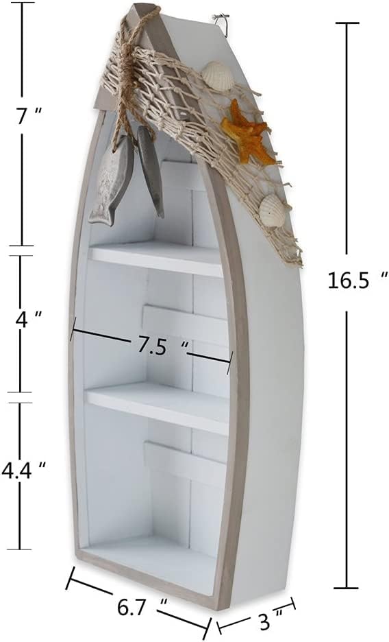 Linfevisi Wood Boat Shelf Decor de praia tema de barco de barco para barcos de madeira decoração de barcos de barcos de barcos de