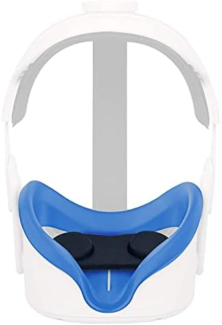 Tampa da máscara facial NIUVR e protetor de lente à prova de poeira para o fone de ouvido Quest 2, almofada de interface de silicone à prova de luz lavável à prova de luz e cobertura de lentes compatível com o fone de ouvido VR da Quest 2 VR