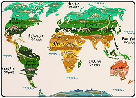 Rastrear o tapete interno brincar mapa mundial mapa dinossauros para a sala de estar quarto Educacional Berçário tapete de tapete de tapete 63x48in